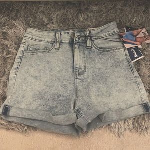 Light wash jean shorts